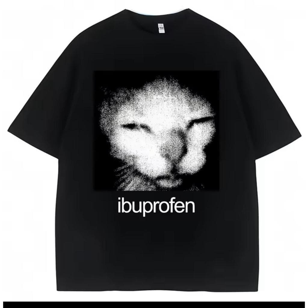 Camiseta Estampada Gato Ibuprofen 100% Algodão Unissex