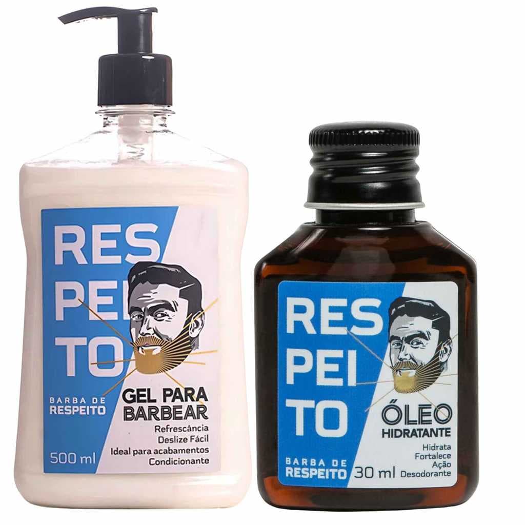 Kit Barba de Respeito Gel para Barbear 500ml +  Óleo para Barba 30ml
