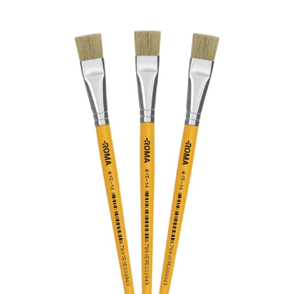 Kit 3 Pinceis Amarelo 615/14 de Artesanato E Pintura Escolar