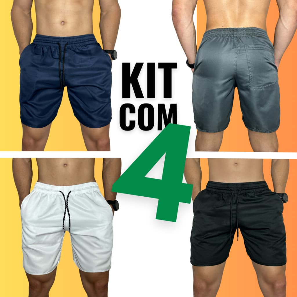 Kit 4 Short Tactel premium Bermuda Mauricinho Shorts Masculino Mauricinho Bermuda Masculina Tectel