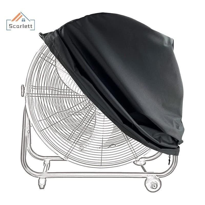 [Scarlett] Capa De Ventilador Industrial Para Exterior Tecido Oxford Revestido De Prata À Prova D'água UV De Poeira Ajus