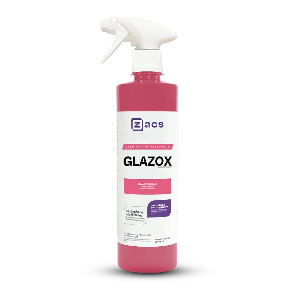 Selante Cerâmico Glazox Zacs 500ml Proteção 6 Meses Com SiO2 Brilho E Hidrorrepelência