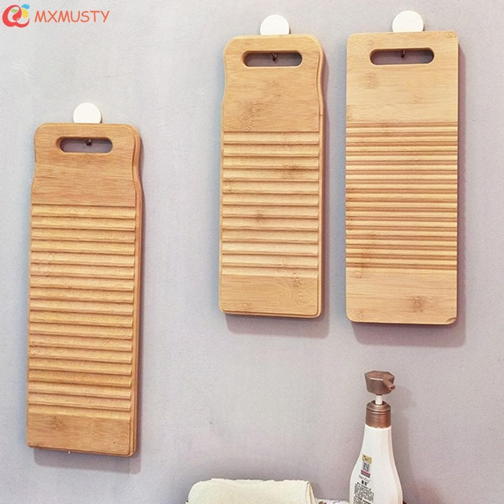 MXMUSTYZA Tábua De Lavar Portátil De Bambu Para Casa Prática Antiderrapante Ferramentas De Limpeza De Roupas Ecológicas