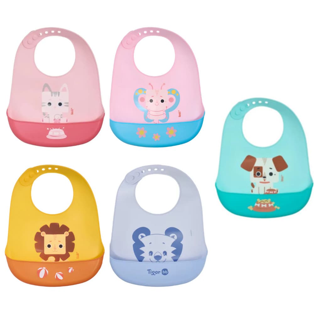 Babador De Silicone Com Pega Migalhas Impermeável - KOUII