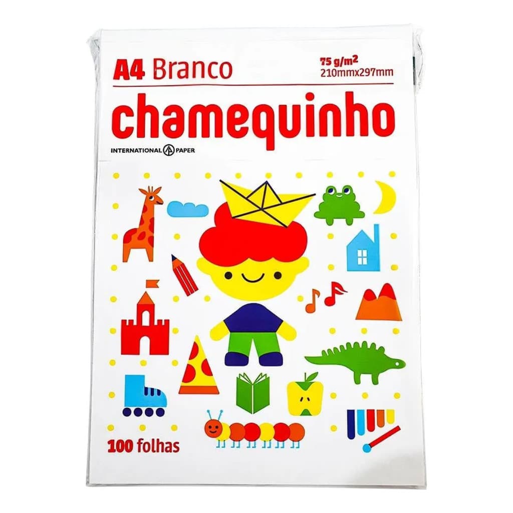 Papel Sulfite A4 Branco Chamequinho 75g Chamex Escolar Escritório 100 a 300 Folhas