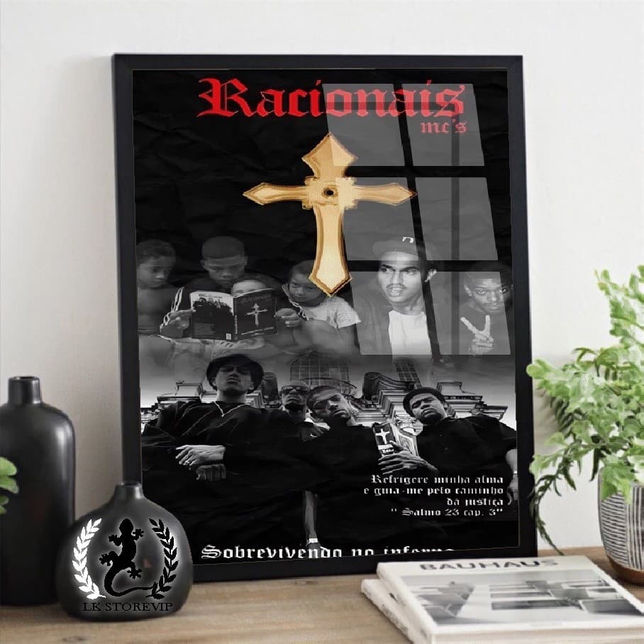 Quadro Placa Decorativa Racionais MC's Rap Nacional Alta qualidade 4k 60x40cm