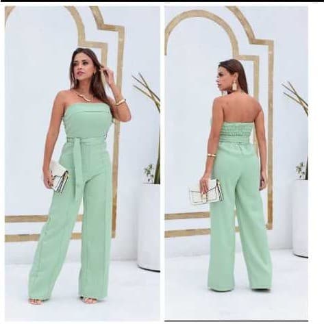macacao Longo tomra que caia Feminina Elégante Pantalona Alfaiataria