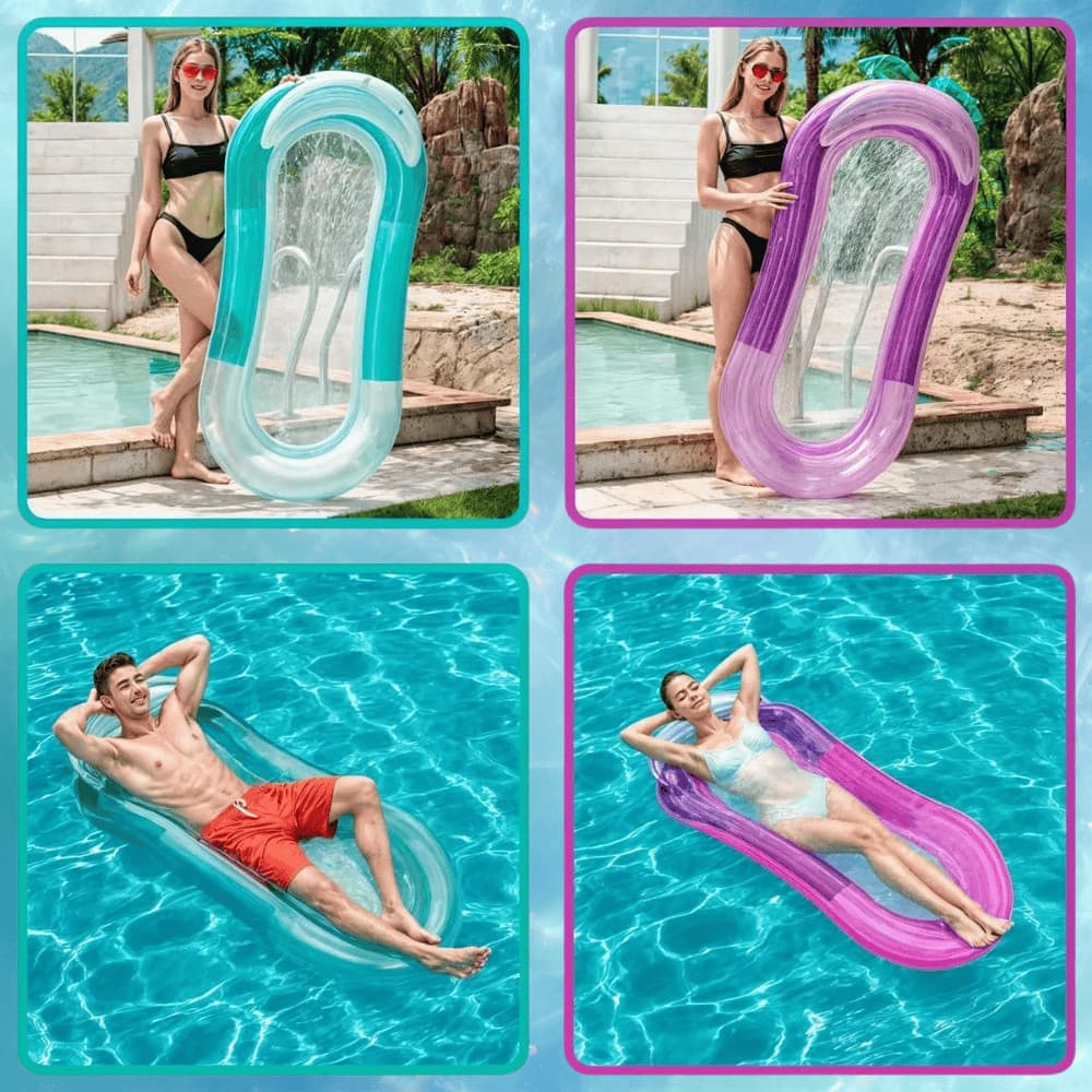 KIT 2 Boia Rede Cama Inflável Piscina 154x84cm Colchão Flutuante Luxo Adulto Praia Criança Infantil,