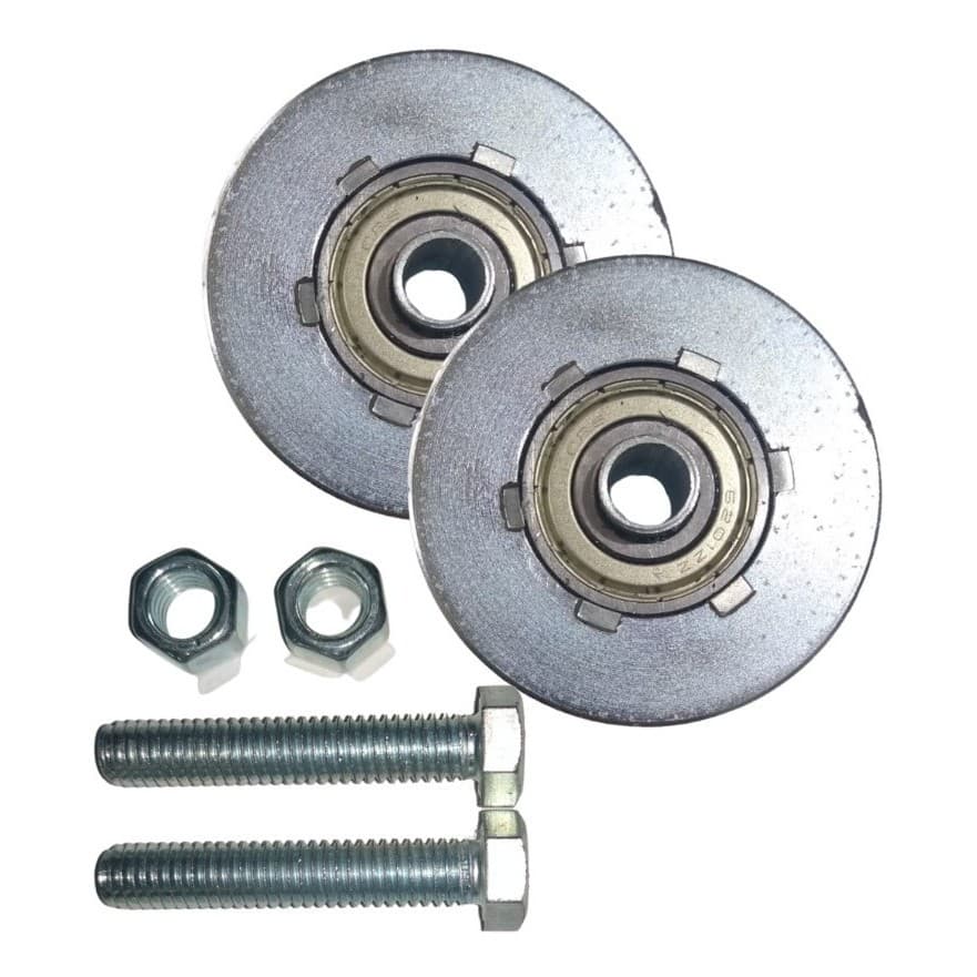 Kit C/2 Roldana Perfil V P/portão 6 Cm Diâmetro C/rolamento