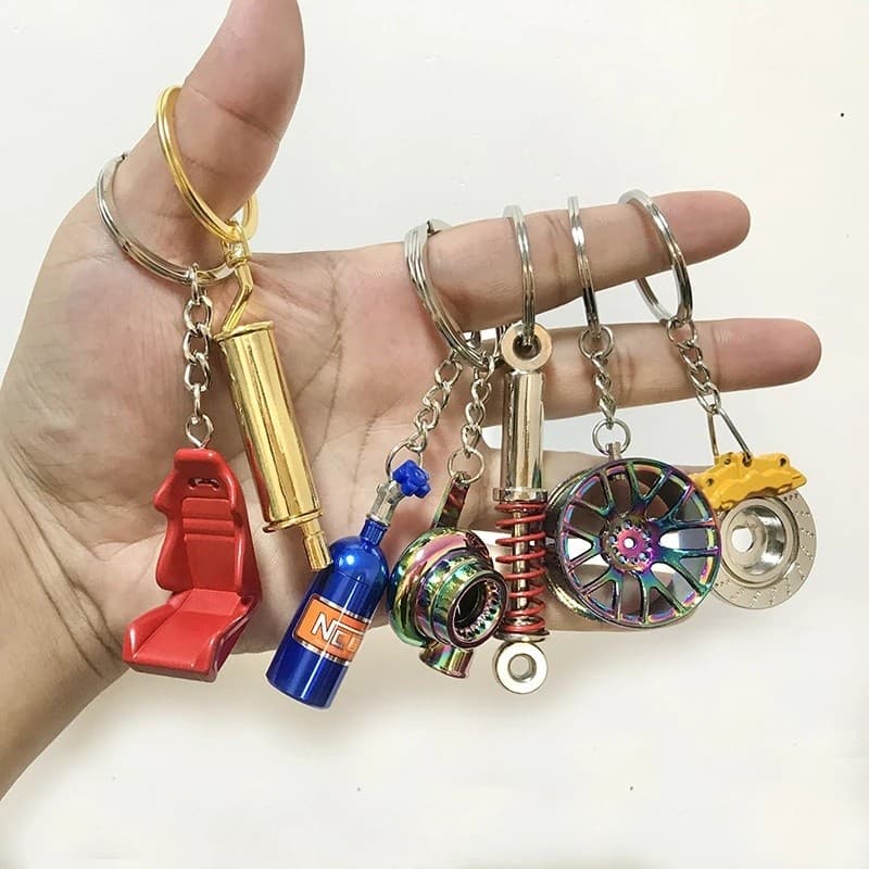 Chaveiro Metal Criativo Homens Carro Velocidade Caixa De Câmbio manual Cabeça De Freio Disco Amortecedor
