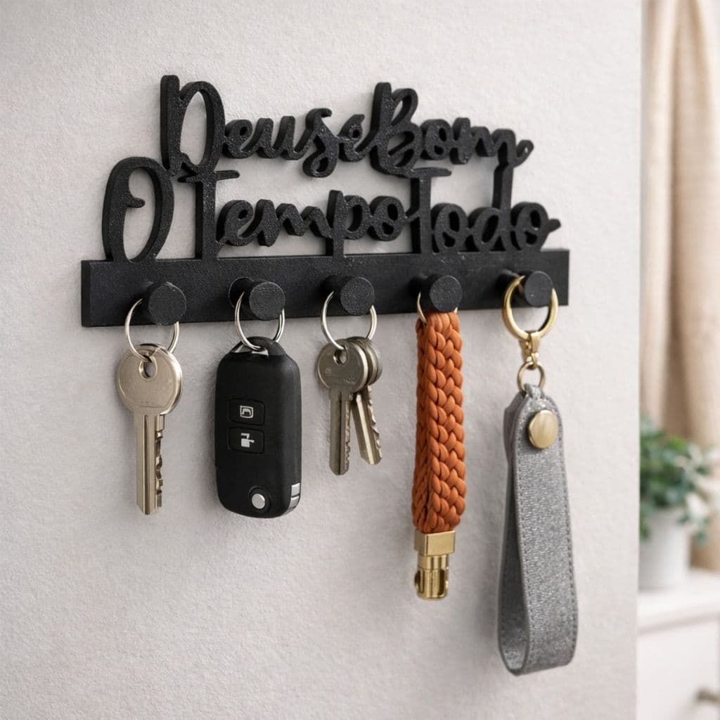 Porta Chaves Deus é Bom o Tempo Todo Decorativo