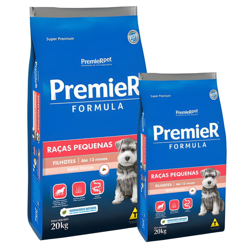 Ração Premier Fórmula Cães Filhotes Porte Pequeno 20kg Nutrição Completa