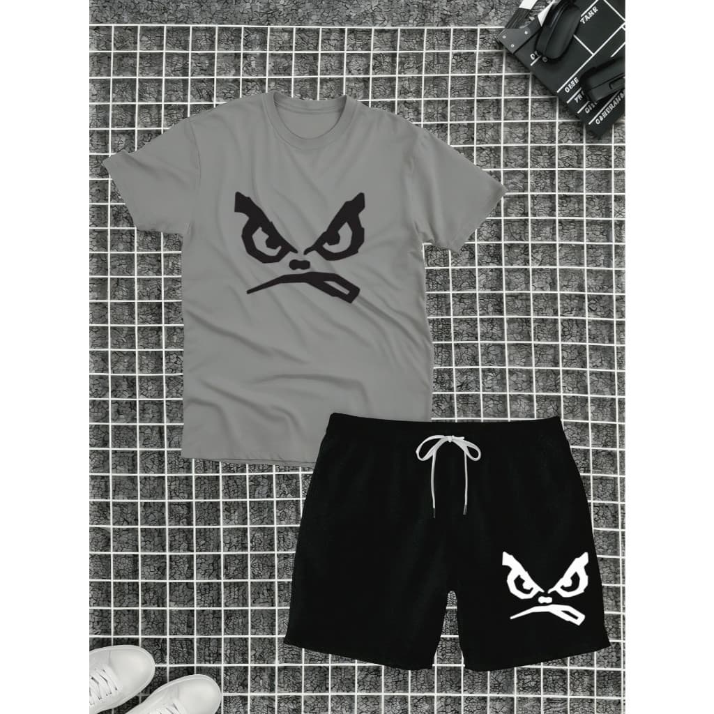 Kit Camiseta+shorts Jiu Jitsu Bad Boy Estampada 100% Algodão Unissex Masculino Feminino Confortável