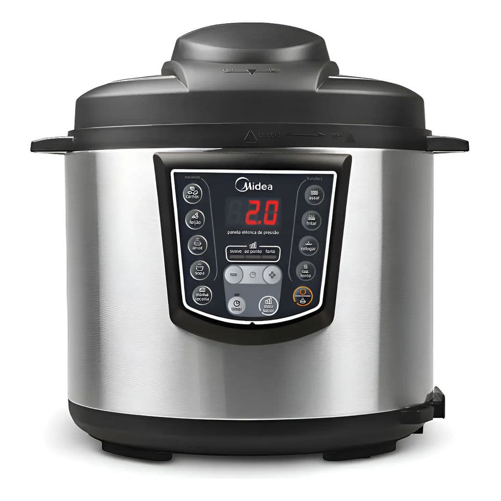 Panela Elétrica de Pressão Digital Midea PPA71 Inox 6L 127v - REEMBALADO