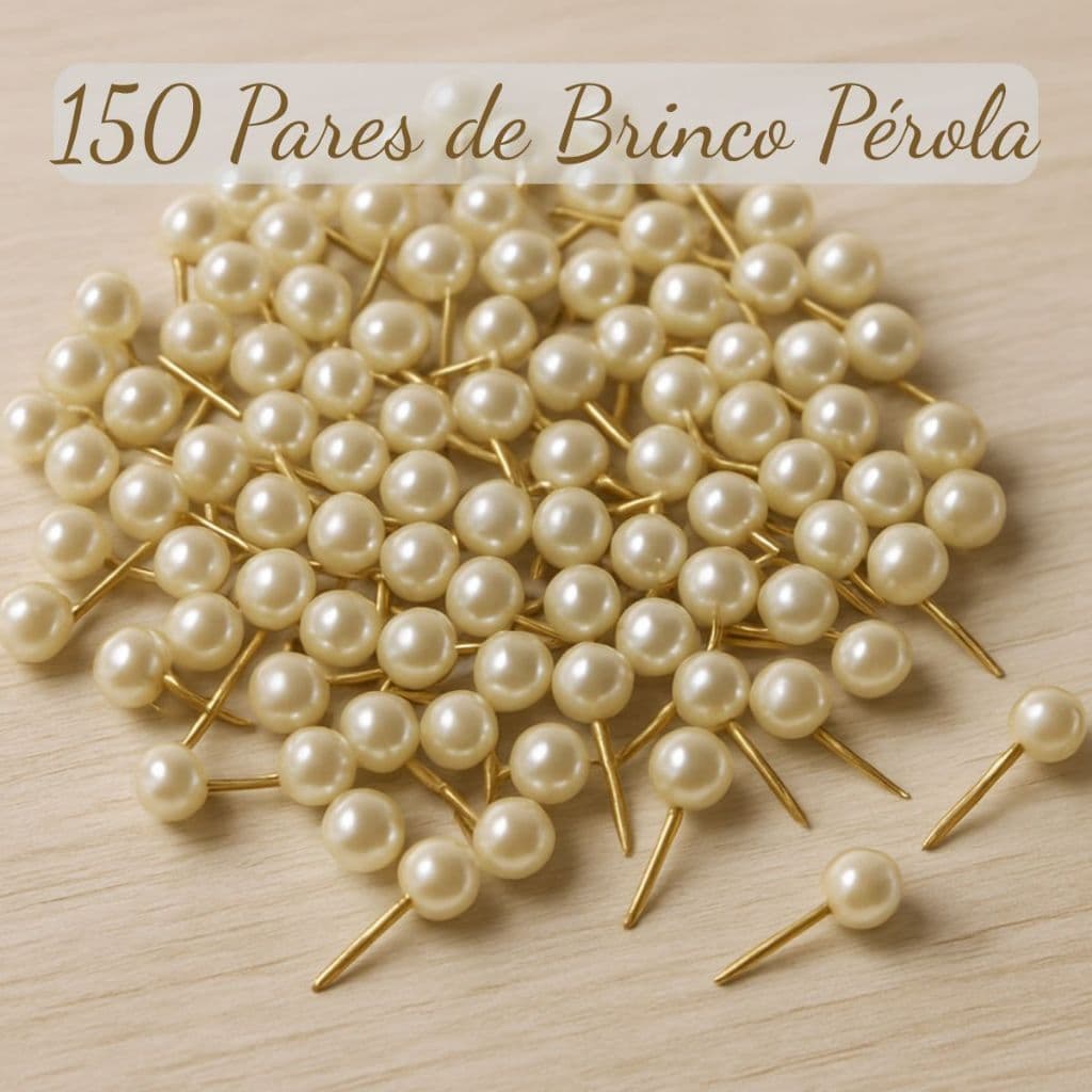 Kit150 Pares Brinco Perolas Festa Lembranças Brinde Atacado 6mm