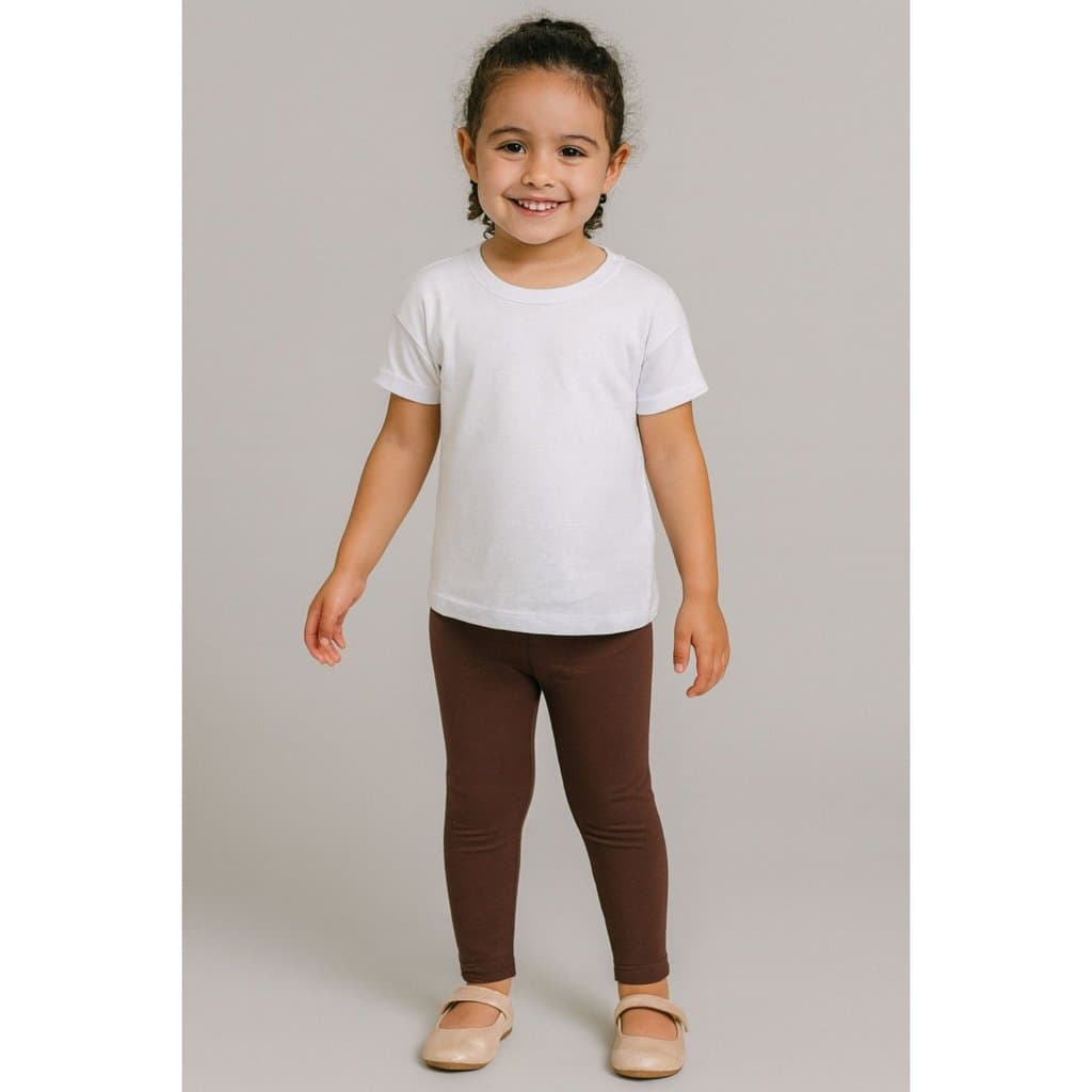 Legging Infantil Feminina Cotton Marrom