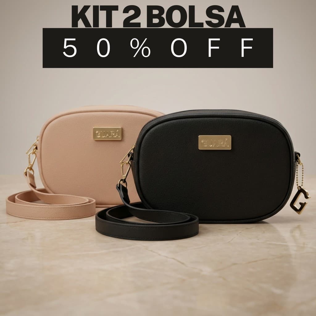 Kit 2 Bolsa Feminina Transversal Pequena e Versátil com Alça de Ombro