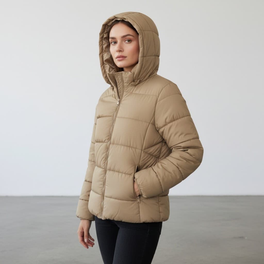 Jaqueta Nylon The Polo Forrada c/ Pelo e Capuz Removível Super Quentinha Feminina