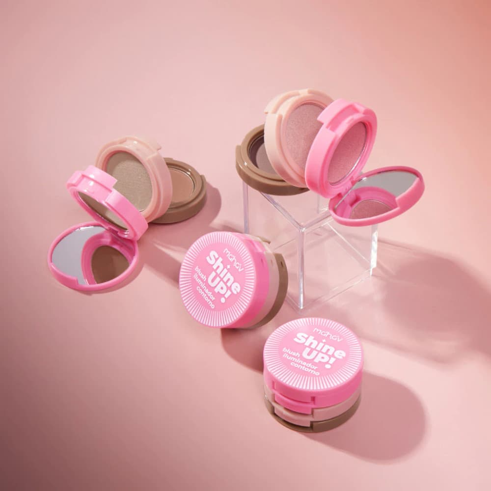 Trio Blush | Iluminador | Contorno com Espelho - Shine Up! - MAHAV