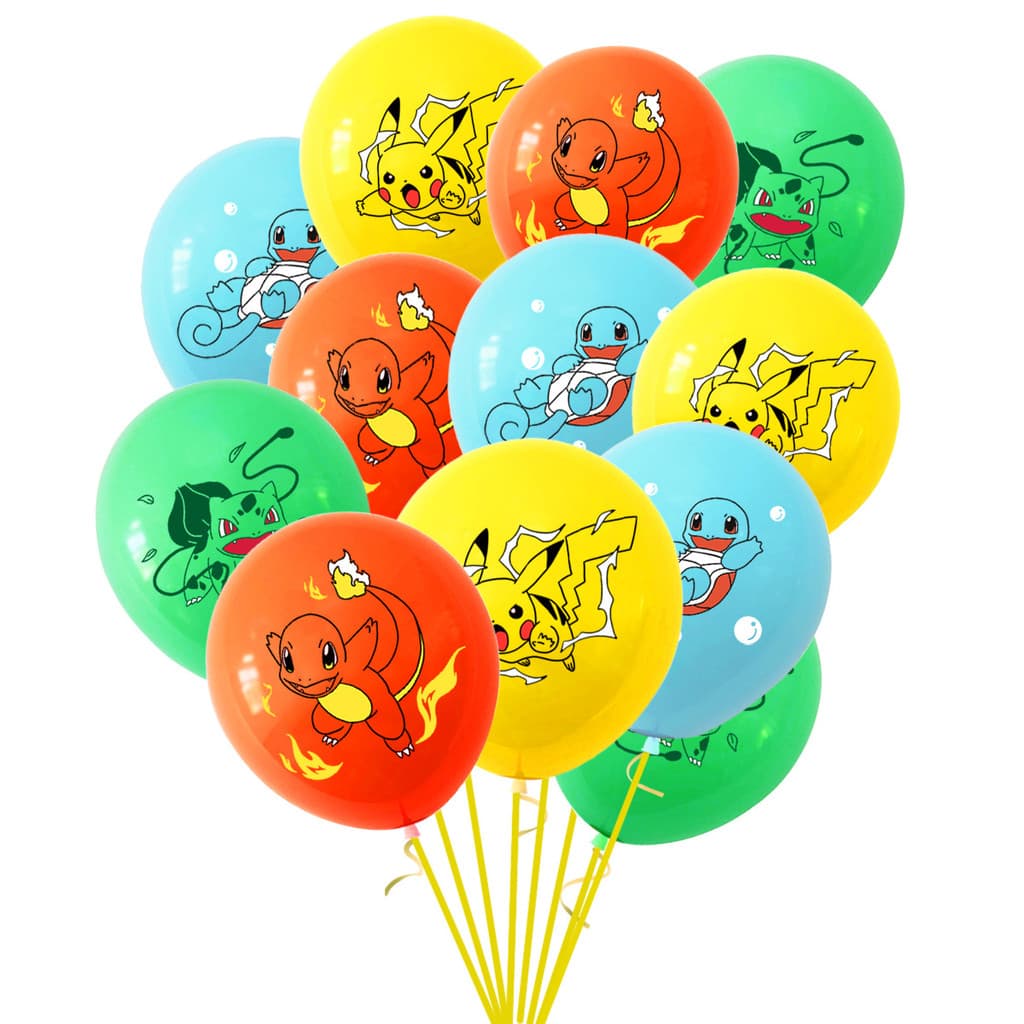 12pcs Balão De Látex Pokémon Go Pikachu Misto De 12 Polegadas Para Decoração De Aniversário De Crianças