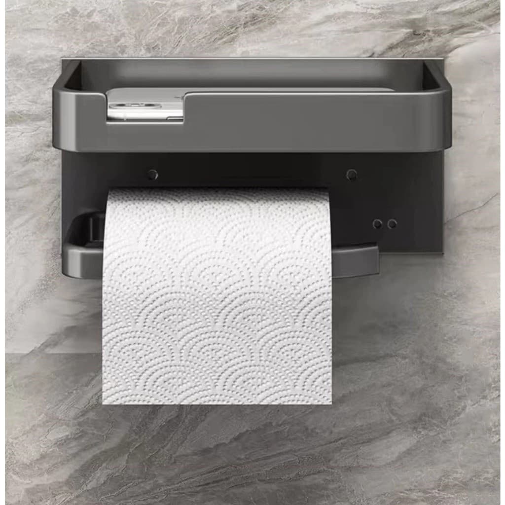 Porta Papel Higiênico Inox Suporte Banheiro Parede Apoio Celular Sanitário Oferta