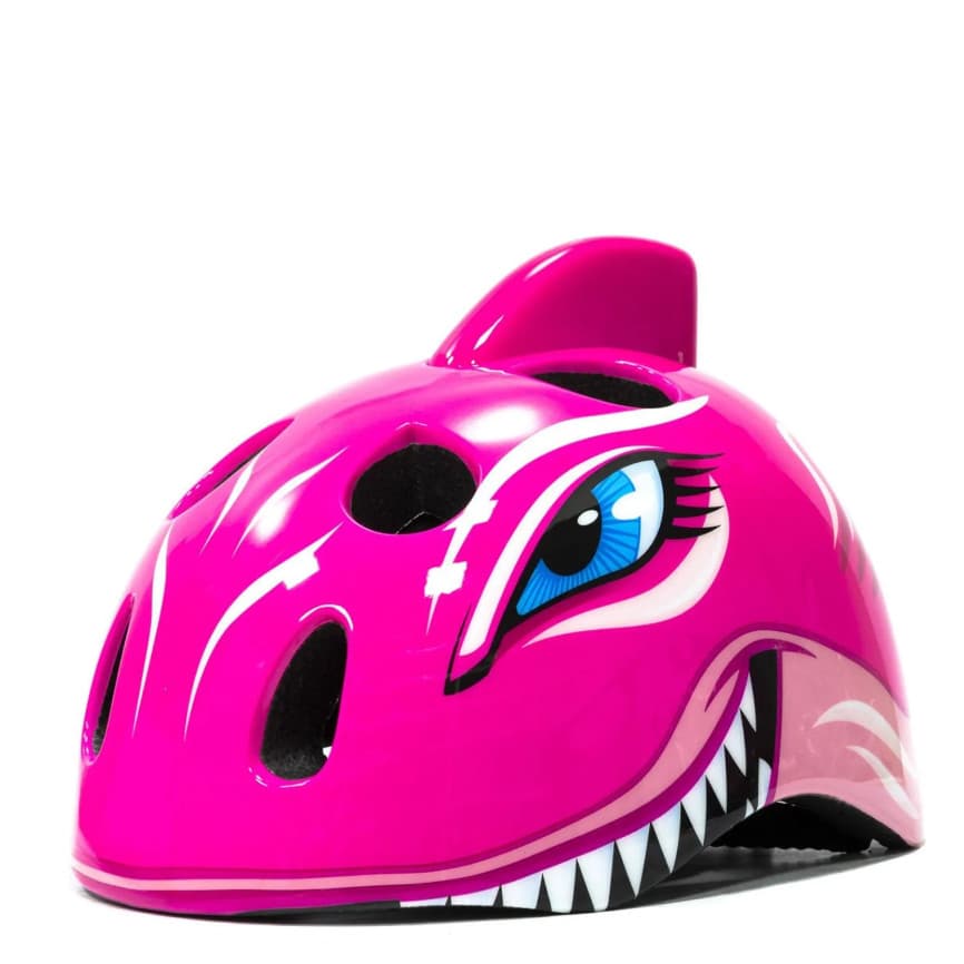 Capacete Bicicleta Infantil Absolute Kids Original Tubarão Rosa Skate Patins