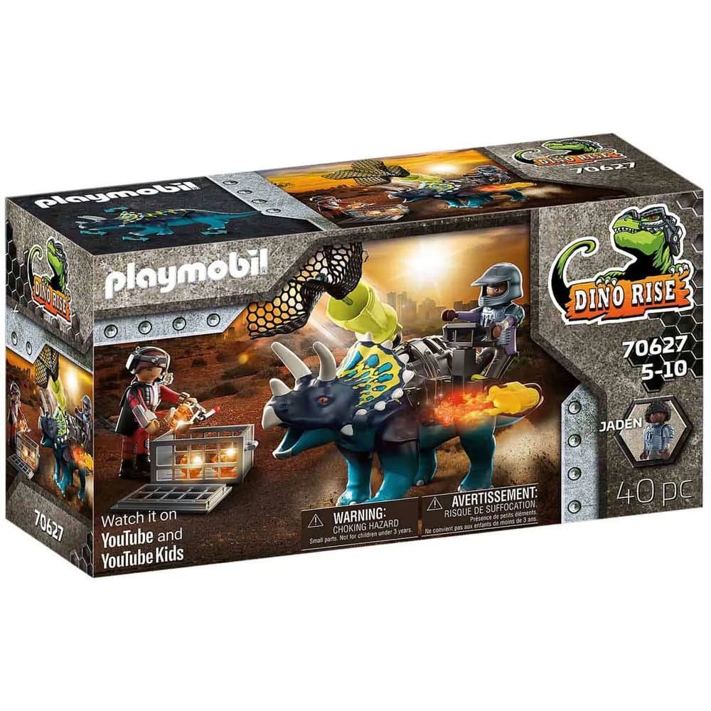 Playmobil Combate Com Triceratops 40 Peças Sunny