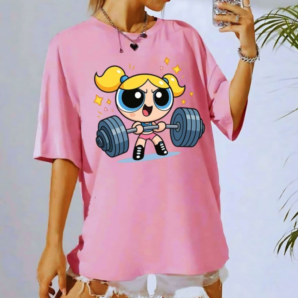 Camiseta Tshirt Oversized 100% Algodão Academia Fitness Gym Treino Musculação Feminina Meninas