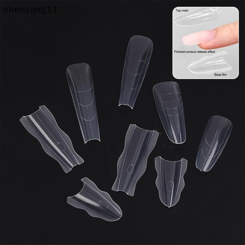 shen 60 Peças Formas De Unhas Sanduíche Molde Para Extensão Qui Ferramentas De Forma De Plástico Iniciantes Profissionai