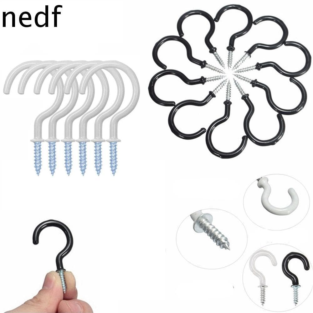 10pcs Ganchos De Teto Branco Com Parafuso De Suporte