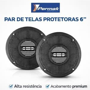 Tela Plástica 6" Permak Preta | Proteção para Alto-Falante Automotivo e Residencial | Kit 2 Unidades