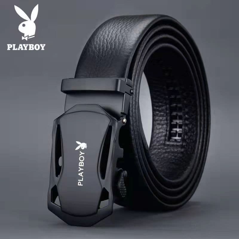 Playboy cinto masculino na moda fivela automática 2024 cinto de couro Formal terno calças cinto moda jovem estilo couro