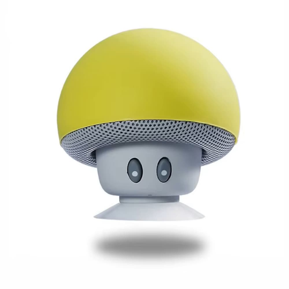 Alto-falante Bluetooth sem Fio com Ventosa, Cogumelo na cor Amarela