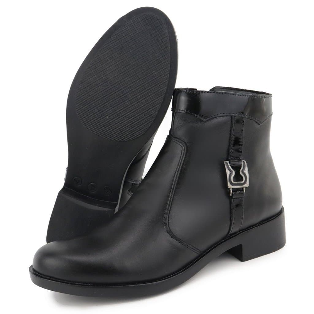 Bota Feminina Couro Legítimo Cano Curto Salto Baixo Estilo Casual Elegante Moda Inverrno