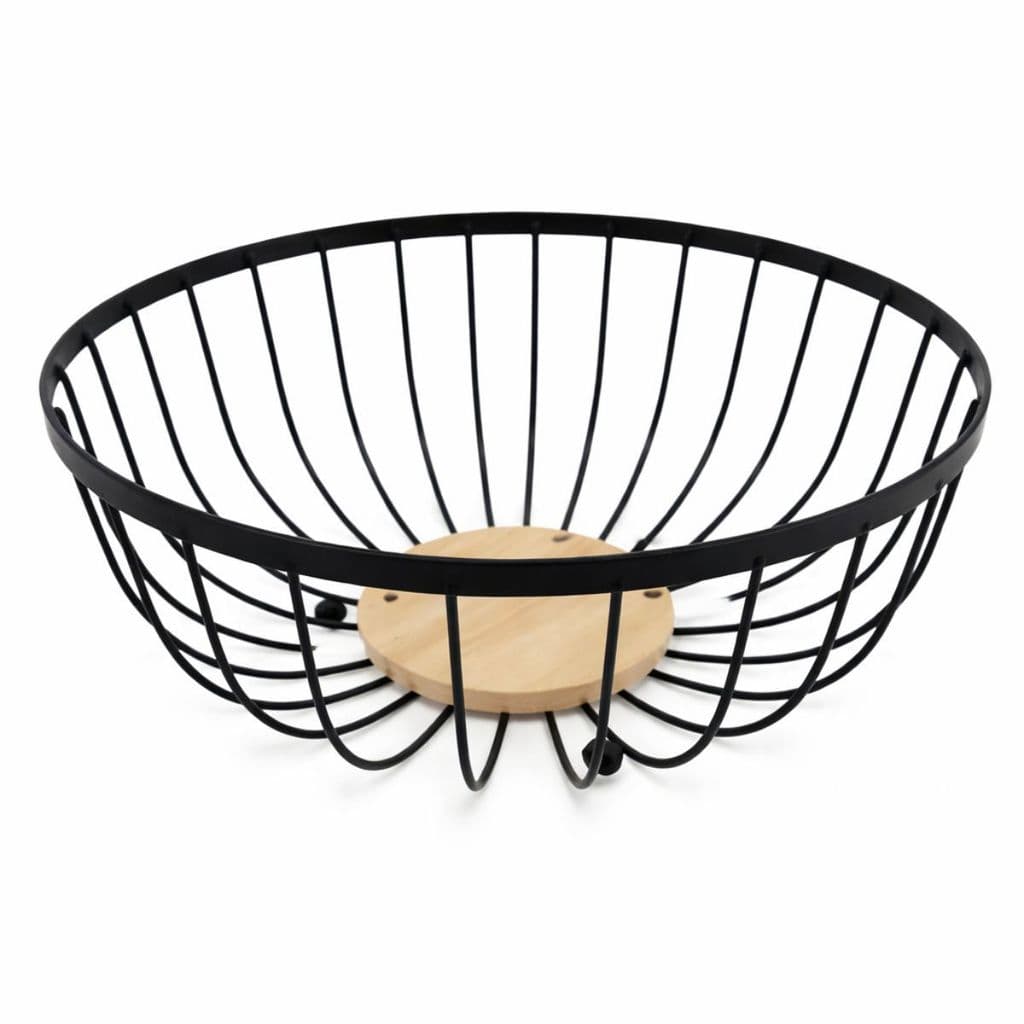 Fruteira Cesta Redonda Organizadora Multiúso Para Frutas Lanches Biscoitos Mesa Decoração Cozinha Moderna