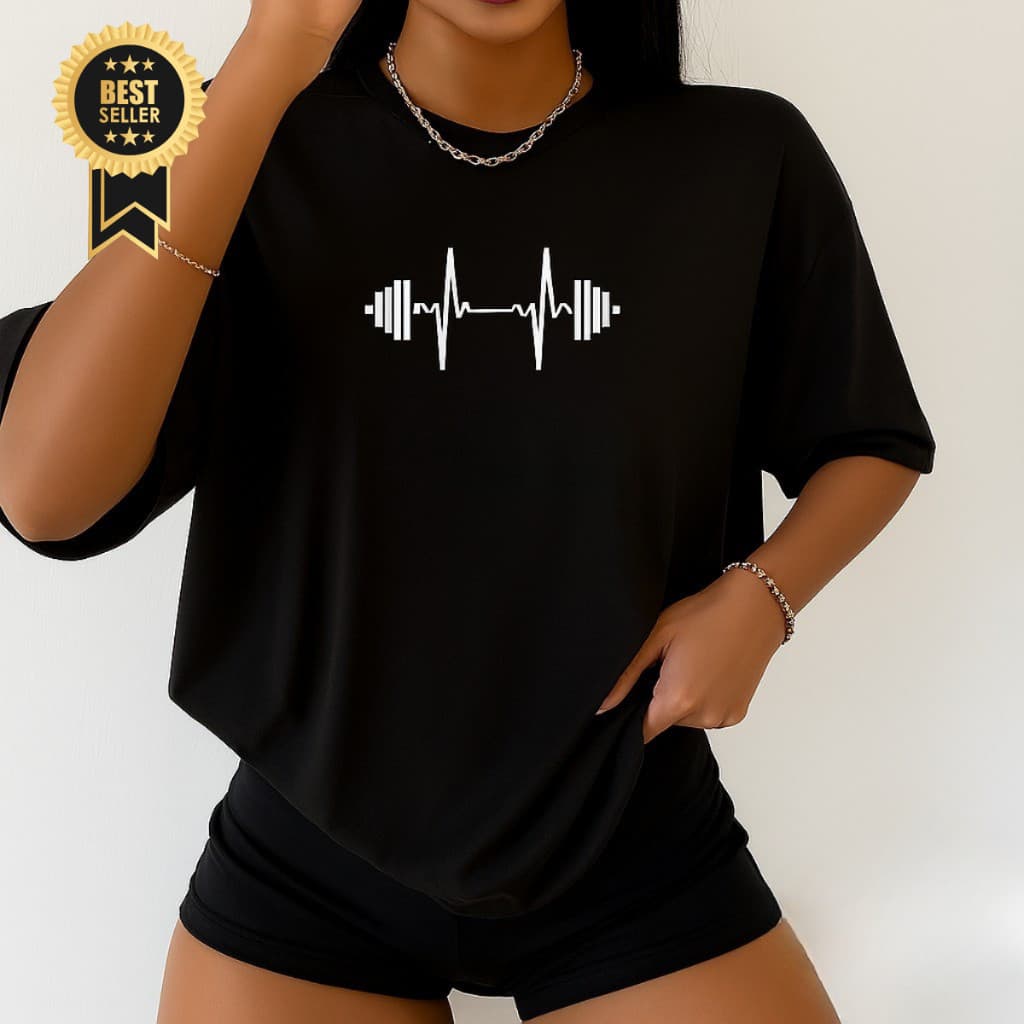 Camiseta Oversized Feminina Streetwear Algodão Malha Macia Peso Batimento Academia BT