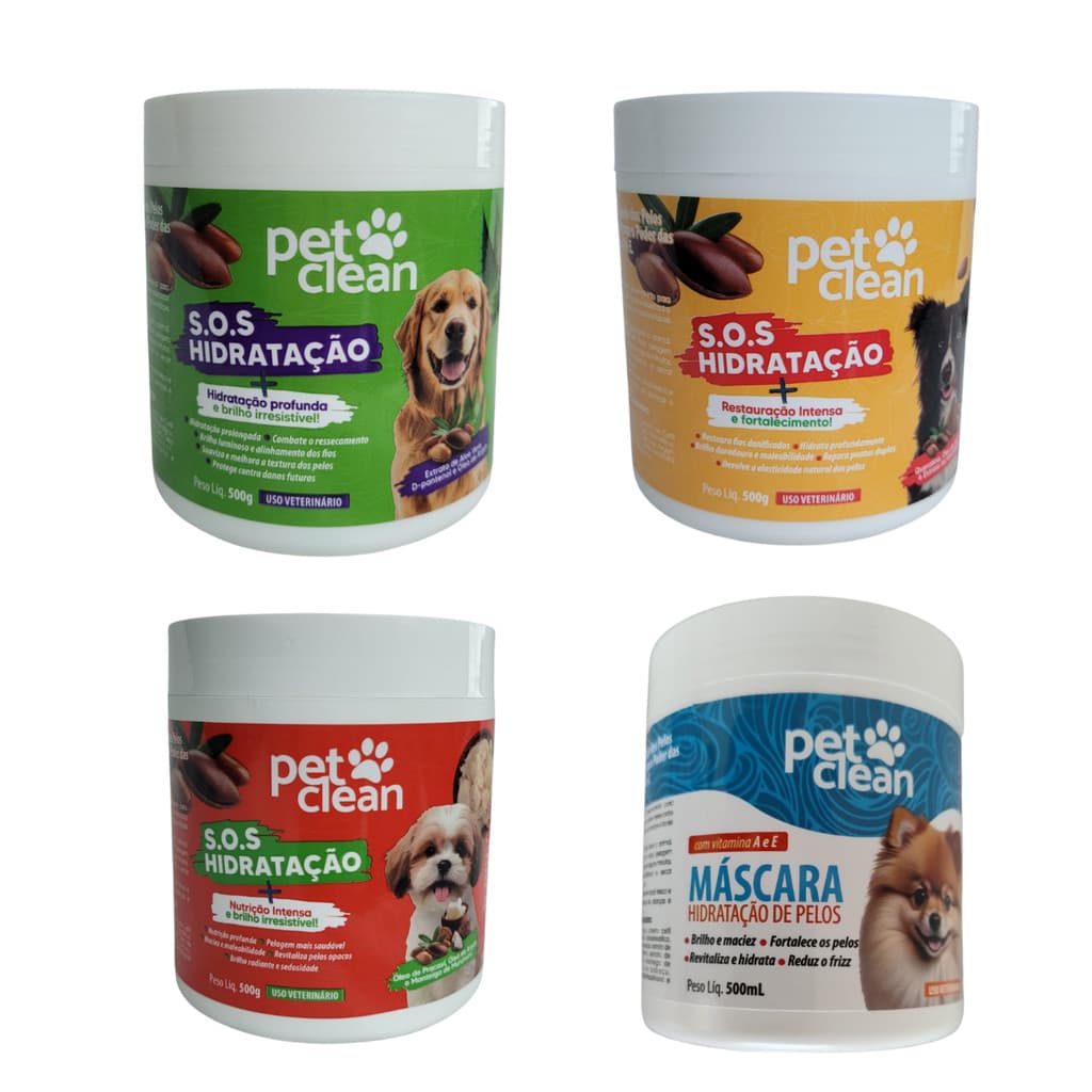 Mascara Hidratação Pet Clean Nutrição Restauração Cães Gatos