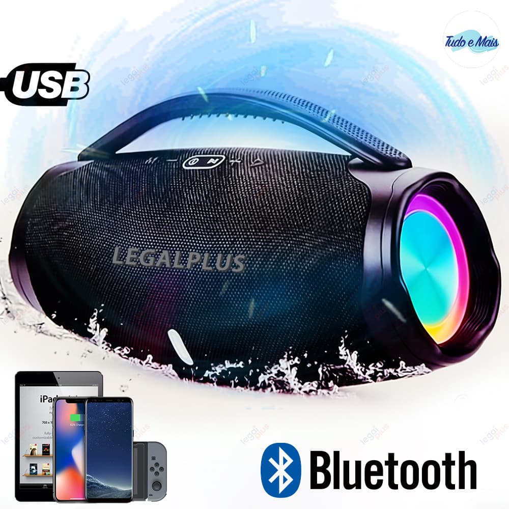 Som Boombox 3 Bluetooth Caixa De 70W Potência Extra Bass Qualidade De Som A Prova D’Água Aux Diversos tamanhos