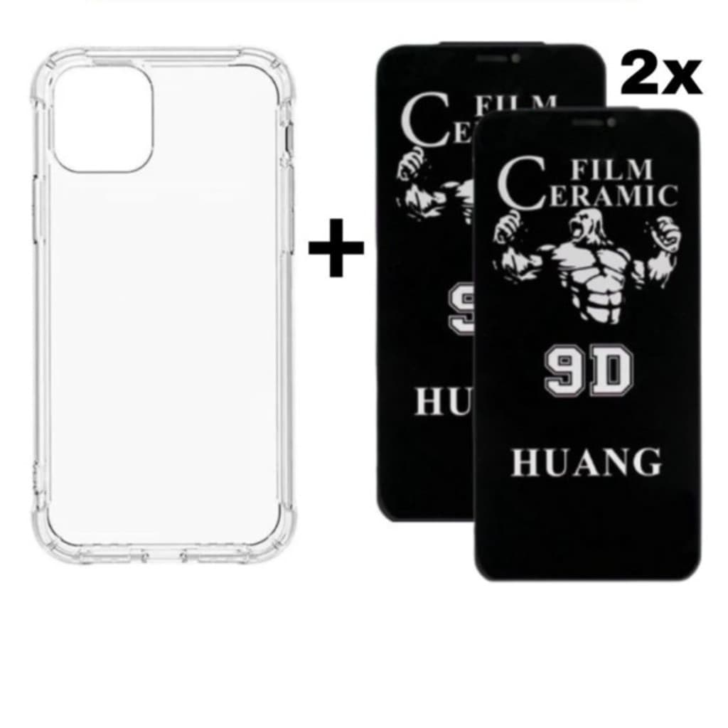 Kit 3em1 Capa Space + 2X Película Cerâmica Privacidade iPhone X XS 11 12 13 14 15 16 Pro Max | Conecta Tech
