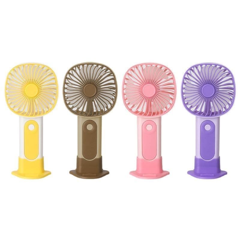 Mini Ventilador Portátil Mão/Mesa Recarregável USB com Adesivo e Suporte YB