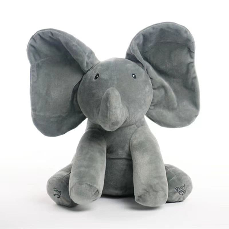 [1925 Pessoas Coletadas] Brinquedo de Pelúcia Elétrico Elefante Esconde-Esconde com Orelhas Móveis e Olhos Cobertos, Bon