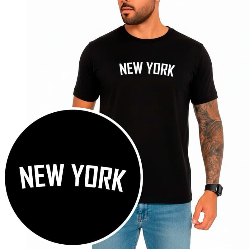 Camiseta New York Camisa Masculina Estampada 100% Algodão Lançamento Verão Estilo