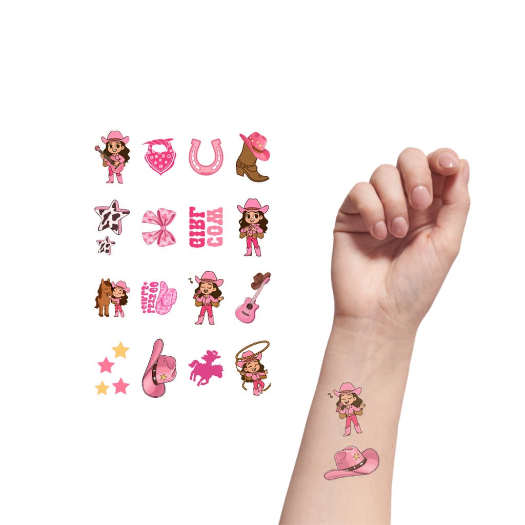 Tatuagem Temporária Infantil Cow Girl | Kit Festa 16-033