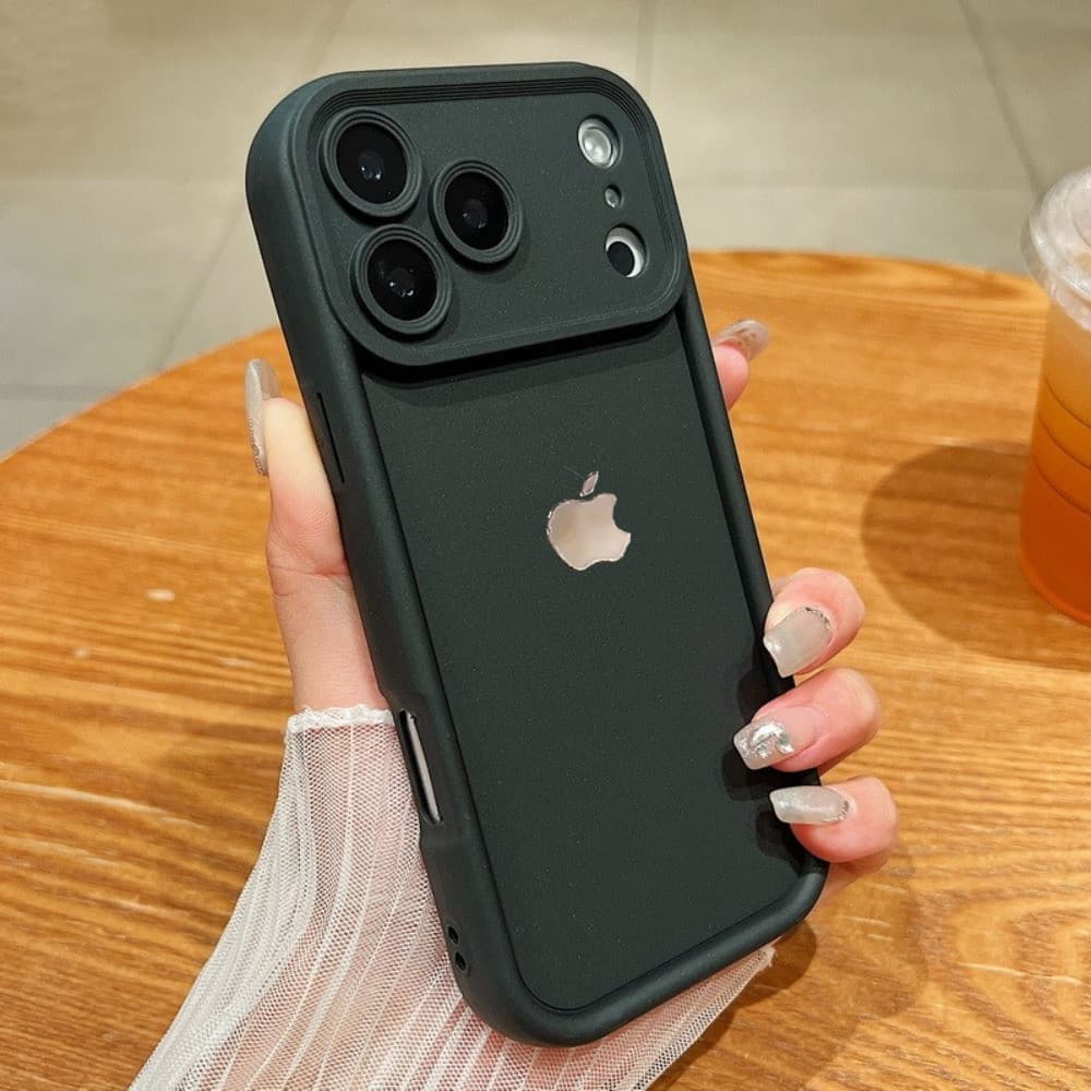 Capa De Silicone Capinha Para iPhone 17 Air 14 15 16 Plus XR 11 12 13 Pro Max Fosco Logotipo De Metal Anti-Impacto