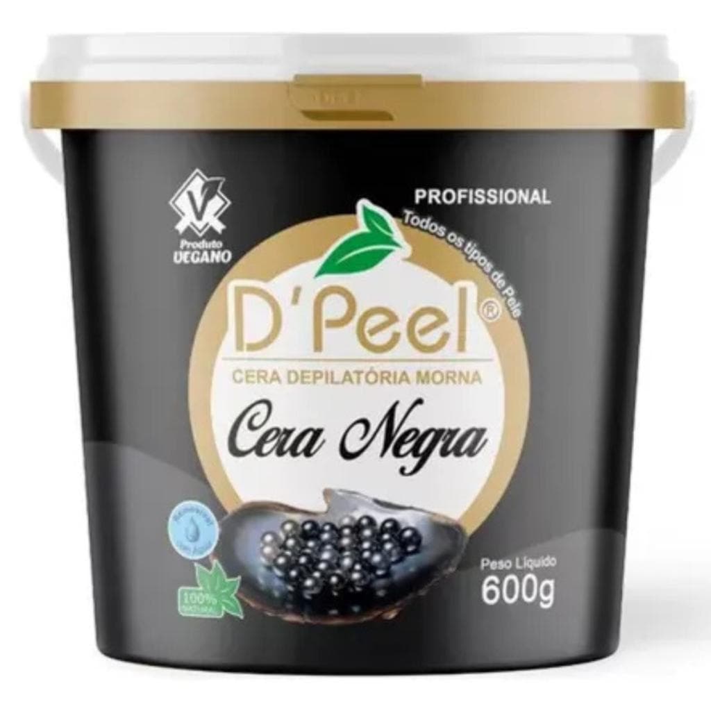 D´Peel - Cera Depilatória Profissional Morna 1300g - Cera Negra  - Reds