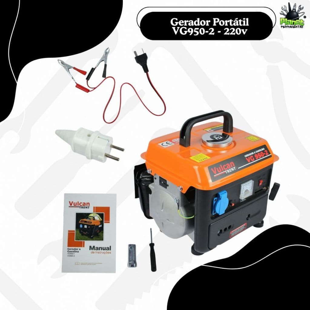 Gerador Portátil Vulcan VG950-1 950W Monofásico 110V Gasolina