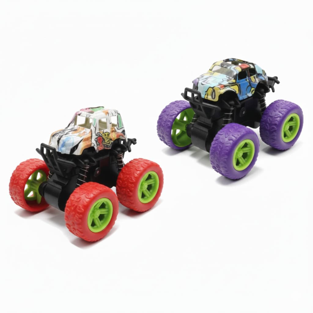 Kit 2 Carrinho Fricção Amortecedor Monster 9cm Road 4x4, carrinho radical