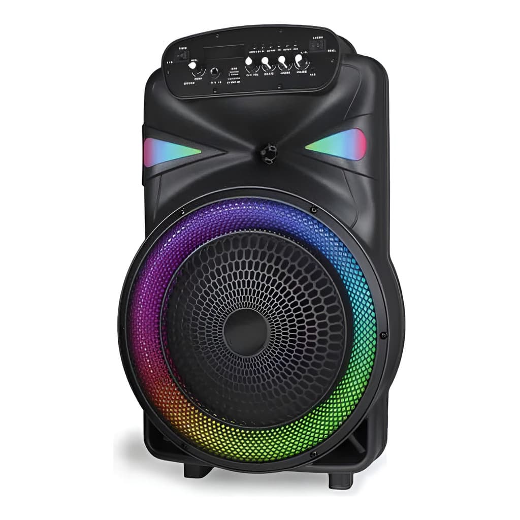 Caixa de Som Bluetooth 12 Polegadas Potente Grave Forte LED RGB Bivolt Portátil Para Festa Evento Churrasco Karaokê