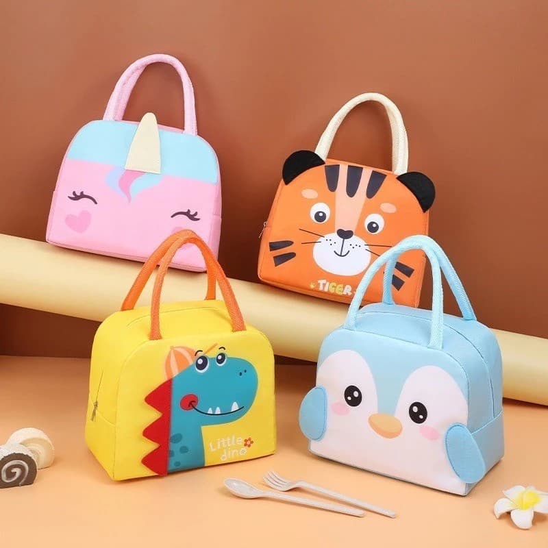 Bolsas Térmicas Infantis Lancheira Escolar e Marmita com Estampas Animais