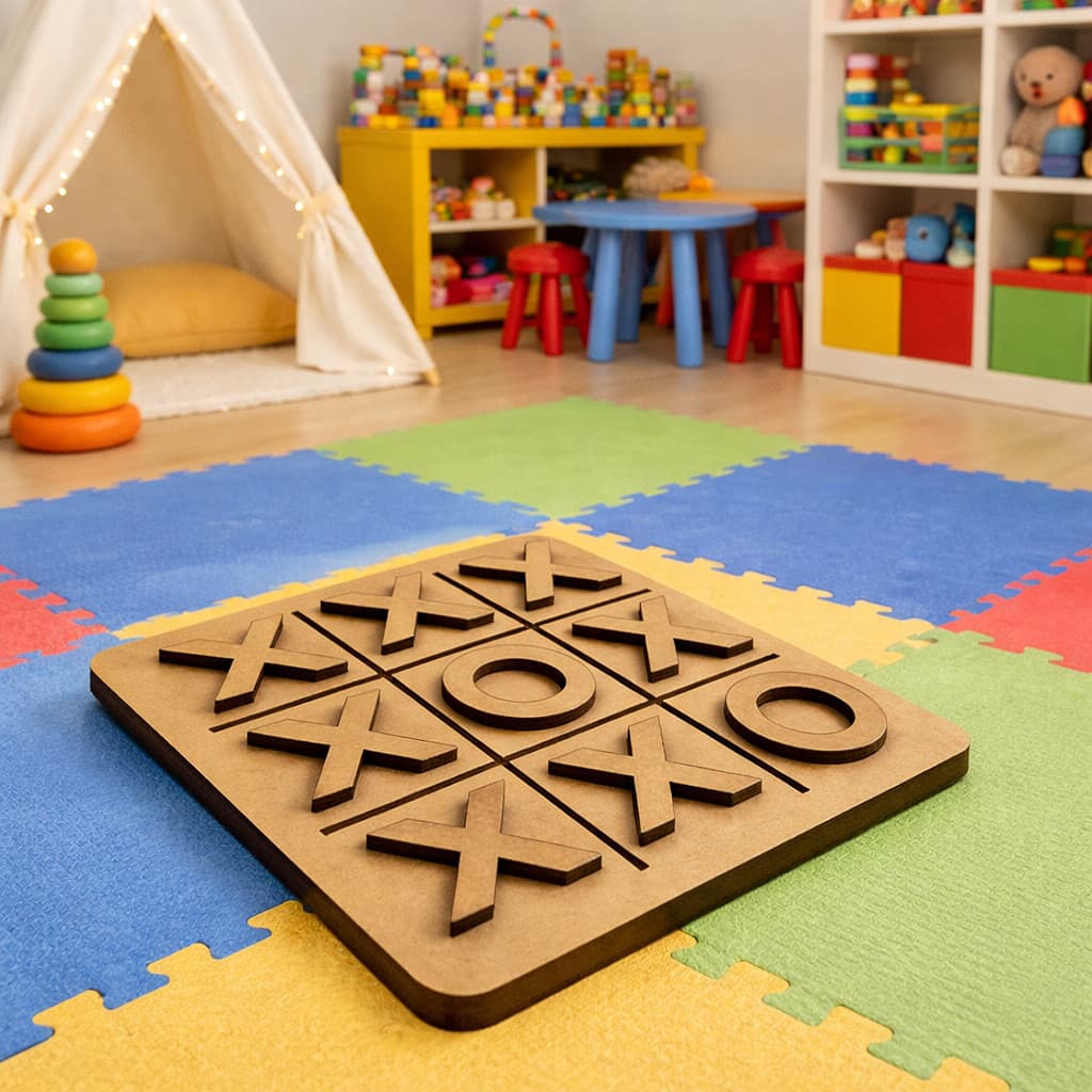Kit Jogo da Velha em MDF para Atividades e Uso Coletivo